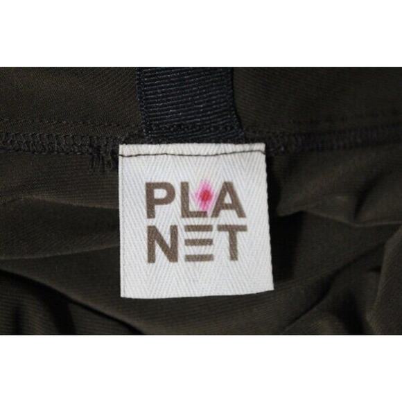 PLANET Lauren Grossman Sz 1 Brown Black Stripe Oversize Microfiber Cowl Neck Top - Picture 2 of 8